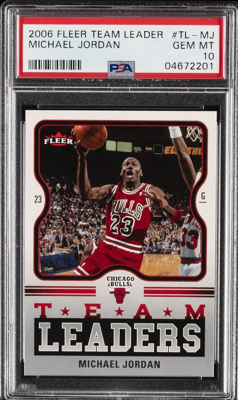 2006 FLEER TEAM LEADERS #TL-MJ MICHAEL JORDAN PSA 10