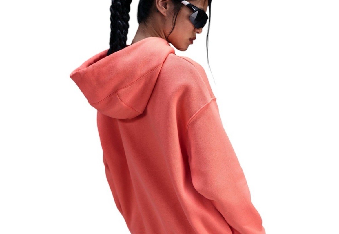 Nike Phoenix Fleece Oversized Pullover Hoodie in Wild Mango/Sail Size XXS NWT thumbnail 5