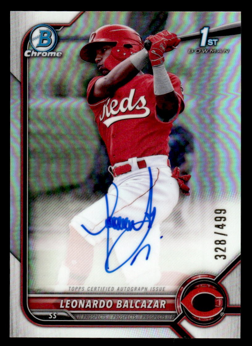 2022 Bowman Chrome #CPA-LB Leonardo Balcazar Prospect Autographs Refractor #/499