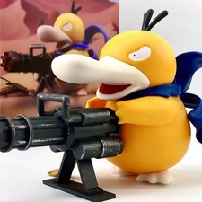 Trumpet Psyduck Gatling Gun Figure Toy Cute Duck Collection Figurine
