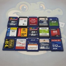 Lot of 15 Miscellaneous SD Cards Brands Include Sandisk Lexar - Untested - GC576
