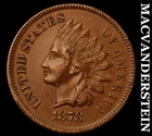 1878 Indian Head Cent- Choice Almost Uncirculated Semi Key No Reserve #J1160