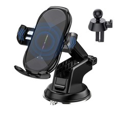Wireless Car Charger,15W Qi Fast Charging Auto-Clamping Air Vent Windshield D...