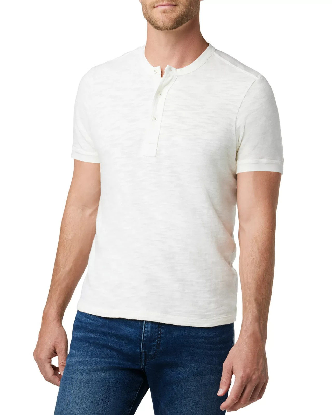 Joes Jeans Milo Short Sleeve Utility Henley T-Shirt Mens Small Chalk Pullover 7390₽
