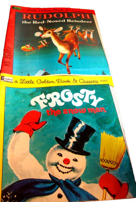 Lot 2) See/Hear/Read BOOK ONLY Frosty The Snowman+ Rudolph Red-Nose Reindeer H15