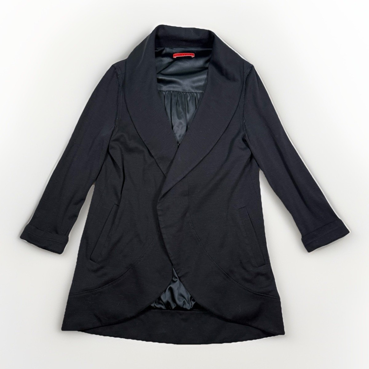 Alice Olivia Oversized Boyfriend Blazer Shawl Collar Black