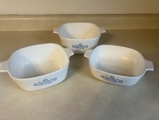 Corning Ware Blue Flower Lot of 3 No Lids - Good Condition!