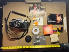 CANON AE-1 Program SLR 35mm Camera w/CANON FD 50mm 1:1.8 Lens   Lots Of Extras