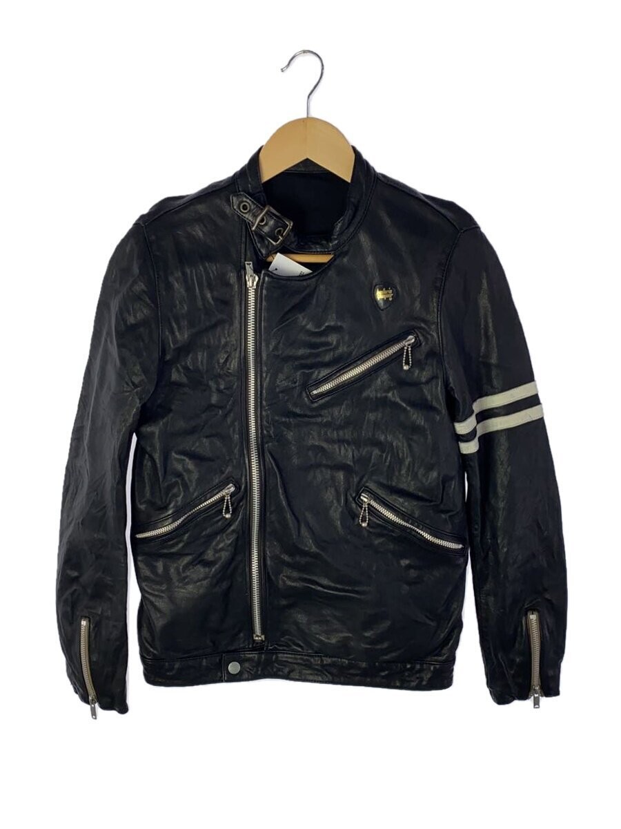 Hysteric Glamour S Leather Double Rider Jacket Black Goat