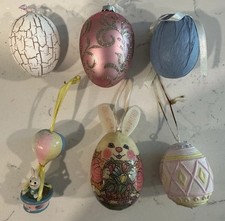 Lot of Vintage  Handmade Easter Egg Ornaments   Rare  Unique Collection 