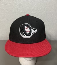 The Franchise Hat Cap New Era Minor League Baseball Fitted Size 7 Black & Red