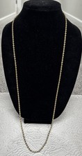 Vintage 36" 3mm Rope Chain Necklace 1/20 GP 14k Yellow Gold Filled, 21g