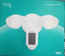 Ring Floodlight Cam Plus Outdoor Wired 1080p Surveillance Camera-White Untested