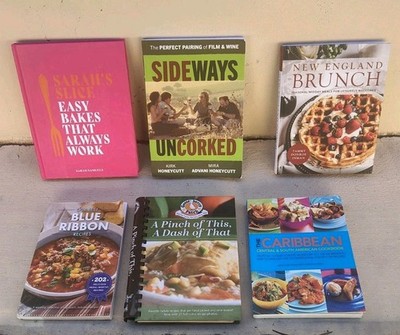 Lot Of 6 Food Cook Books Hardcover Brunch Bake Culinary Arts Assortment