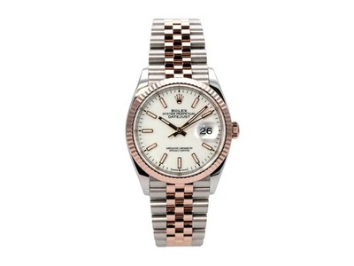 Rolex Datejust 36 Oystersteel / Everose-Gold Ref. 126231 weiß Jubile-Band