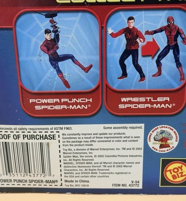 2002 Toy Biz Marvel Spider-Man Movie Power Punch Spider-Man Action