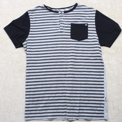 Shaun White Youth Boys T-Shirt Top Large 12-14 Black Gray Striped Short Sleeve - Picture 1 of 8