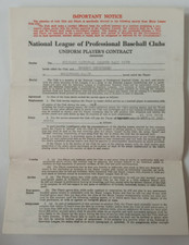 Bob Henriksen, SIGNED 1942 CUBS Contract (D.2009) W/Ford Frick (HOF, D.1978)