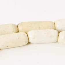 11 Faux Chevron White Trade Beads