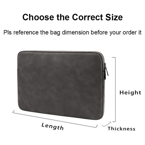 Waterproof Leather Laptop Bag Sleeve 13 14 15 Inch Case For MacBook Air Pro 13.3 - Photo 7/19