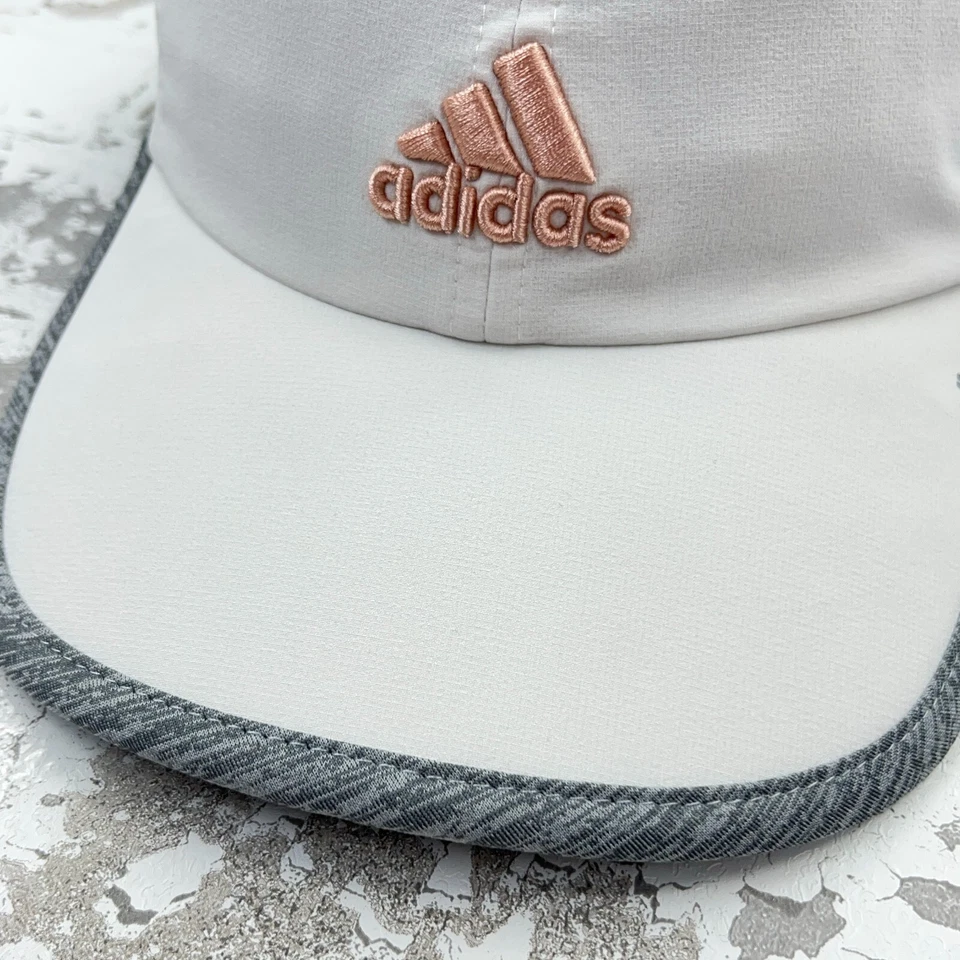 Adidas Hat Cap Womens Strap Back White Pink Featherlight Running adizero Ladies - Image 4 of 4