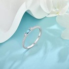 & Moissanite Women Party Ring 950 Platinum With 0.29Tcw Simulated Aquamarine