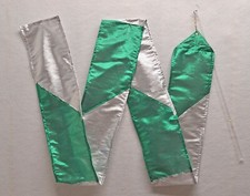 Green/Silver Ribbon/ Streamer w 18" Rod - 6ft-W- Worship Dance