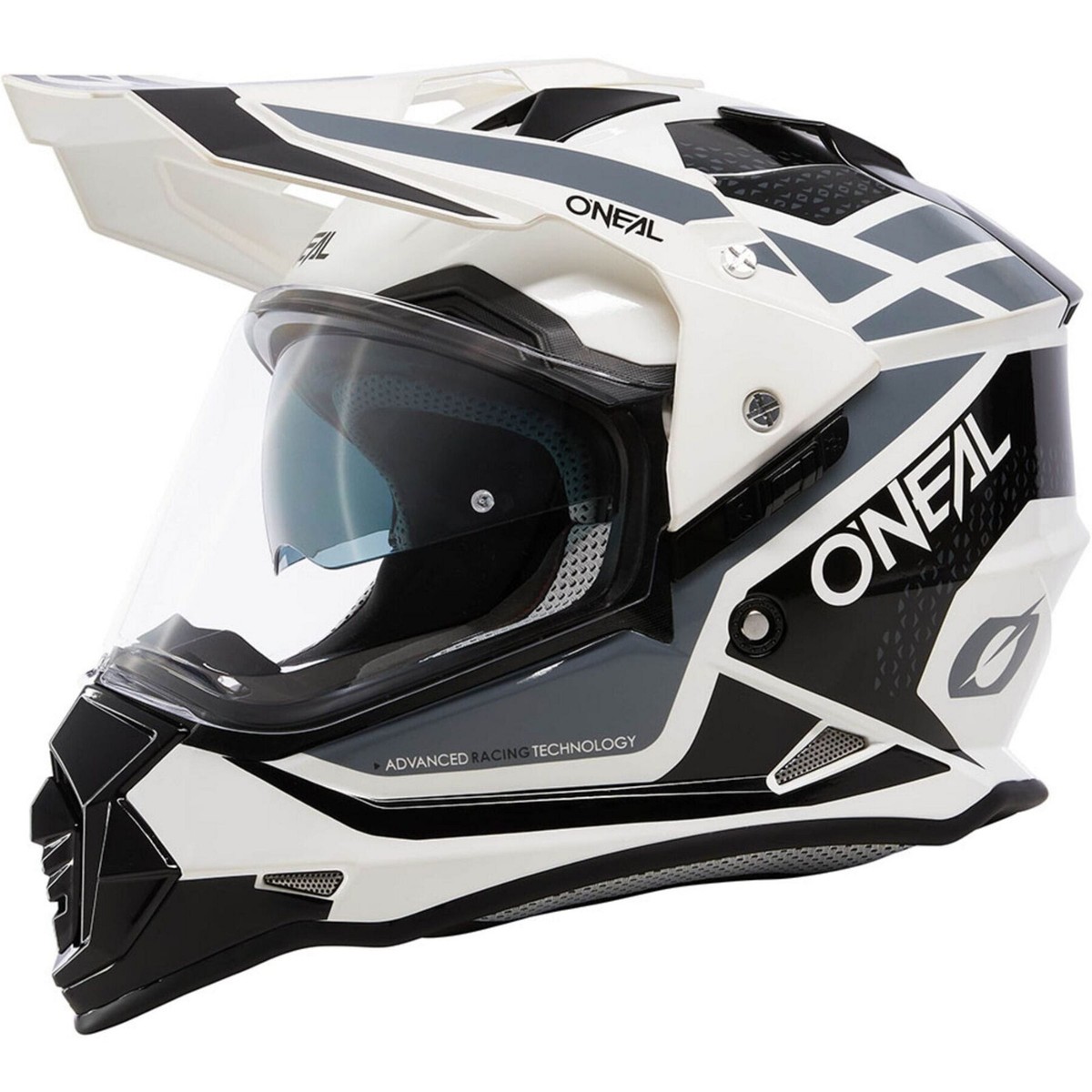 2024 ONEAL SIERRA R HELMET WHITE BLACK GREY ENDURO TRIAL VISOR OFF  ROAD