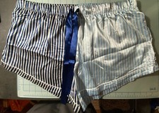 BB DAKOTA Women's Satin 2 Piece Pajamas Light and Dark Blue XL w/Drawstring NWT