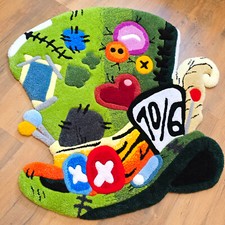 Handgemachter Teppich, Unikat, Hutmacher, Alice im Wunderland, Johnny Depp