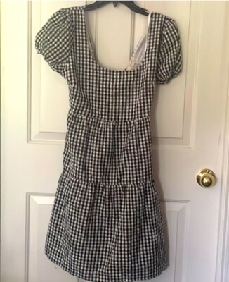 sim and sam dress & Red Puff Sleeve Tie Waist NWT Size S Sundress Fit Flare New Ebay Strappy Asymmetric Lace Trim Size_UK 16 Variant:Sweetheart Pink Medium