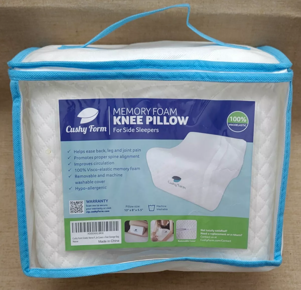 Cushy Form Standard Memory Foam Knee Pillow New