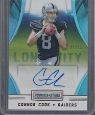 CONNOR COOK 2016 ROOKIES & STARS LONGEVITY RAIDERS ROOKIE AUTO RC #D 1/25