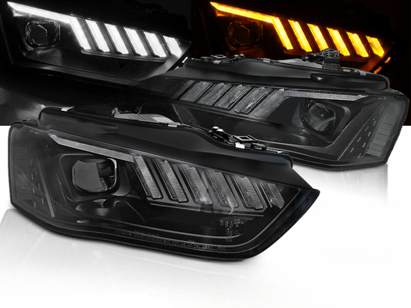 Scheinwerfer Paar Audi A4 B8 Ab 2012 Bis 2015 Xenon Daylight DRL LED Schwarz-image