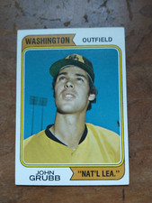 1974 Topps #32 Johnny Grubb (Wash. Variation) (EXMT+)