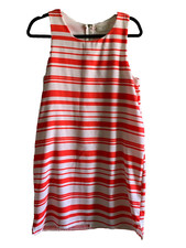 Everlane orange white striped sleeveless lined dress large