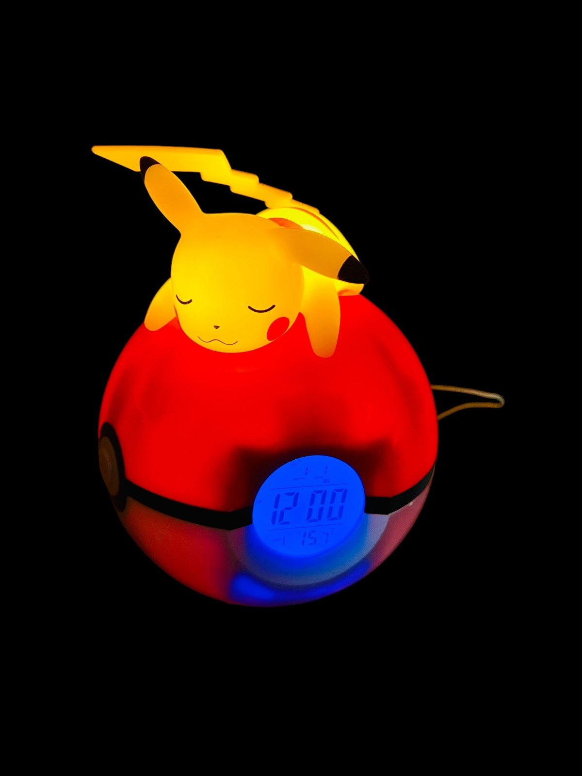 TEKNOFUN Pokemon Pikachu Radio Alarm Clock Night Light BATTERY WORKS Au Stock