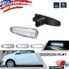 Clear Sequential White LED Side Marker Lights For Mitsubishi Lancer Evo X Mirage