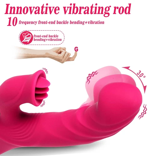 G-Spot-Vibrator-Dildo-Clit-Licking-Suck Tongue Oral-Massager Sex Toys for-Women - Bild 9 von 18