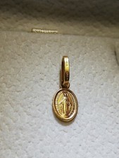 Ciondolo medaglia Piena religiosa madonnina miracolosa in oro giallo 750 18 kt 