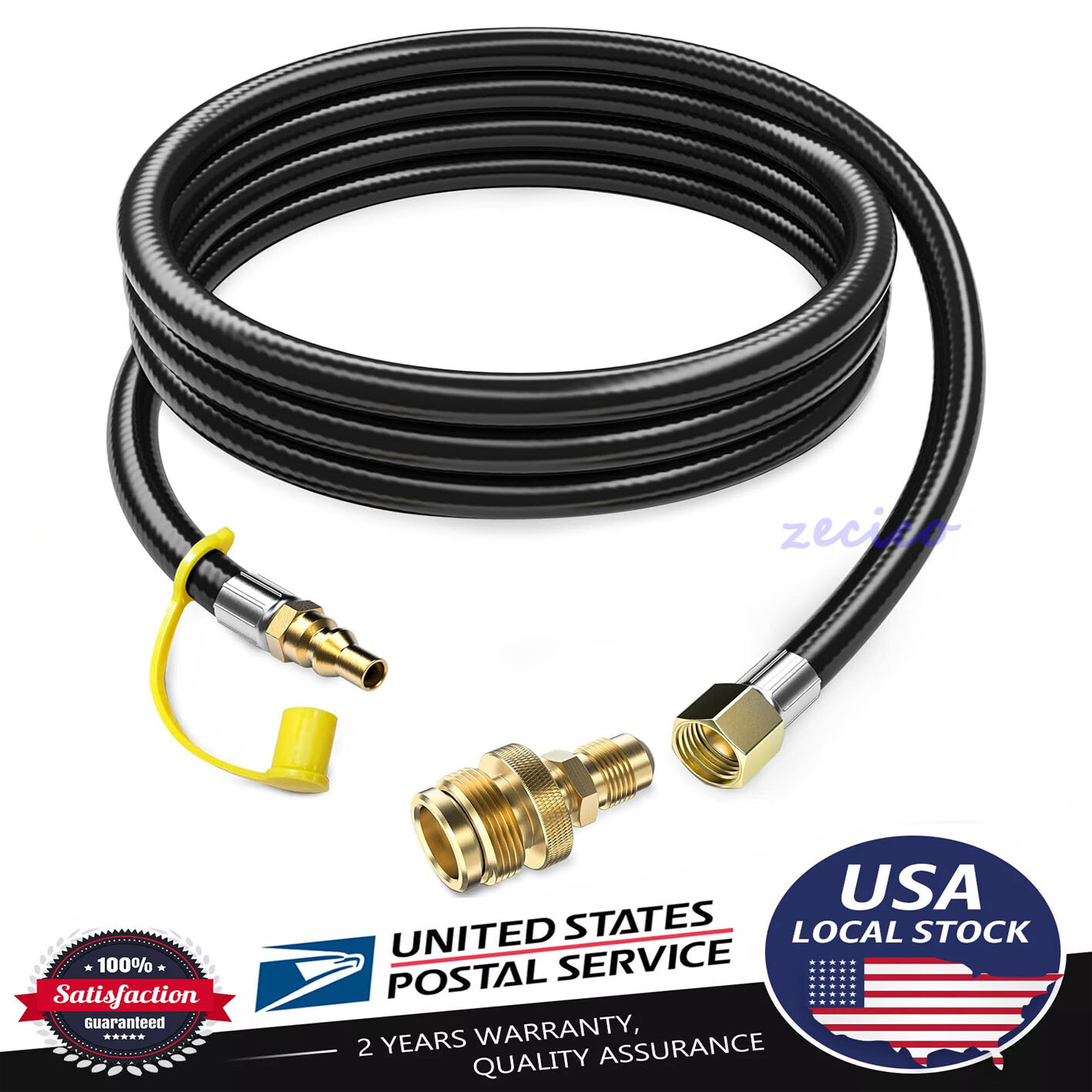 12 ft Propane Quick Connect Hose for RV to Gas Grill, 1/4