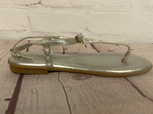 Kid's Copper Key Silver Jewel Strap Flat Sandals Summer Shoes Girls Flip Flops 2 - Picture 15 of 24