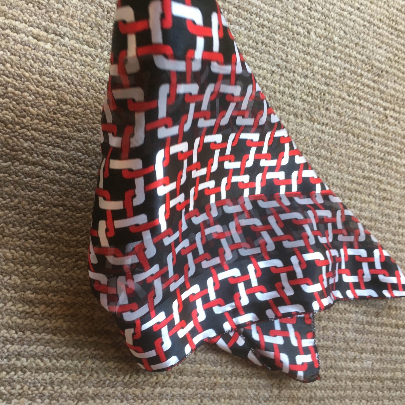 Retro Chic Scarf Interlocking Chain Square Patter… - image 6