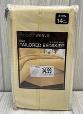 Smoothweave King Tailored Bedskirt 14" Drop "Butter" Color Yellow 78" x 80"
