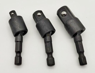 3x Stecknuss Adapter Set 360° Gelenk 1/4'' 3/8'' 1/2'' f Akkuschrauber Bit Aufnahme
