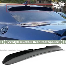 FITS 2008-2024 DODGE CHALLENGER GLOSSY BLACK V2 STYLE DUCKBILL REAR ROOF SPOILER