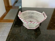 Antique KPM Germany Porcelain  Reticulated Basket 2 handled-Christmas Gift idea