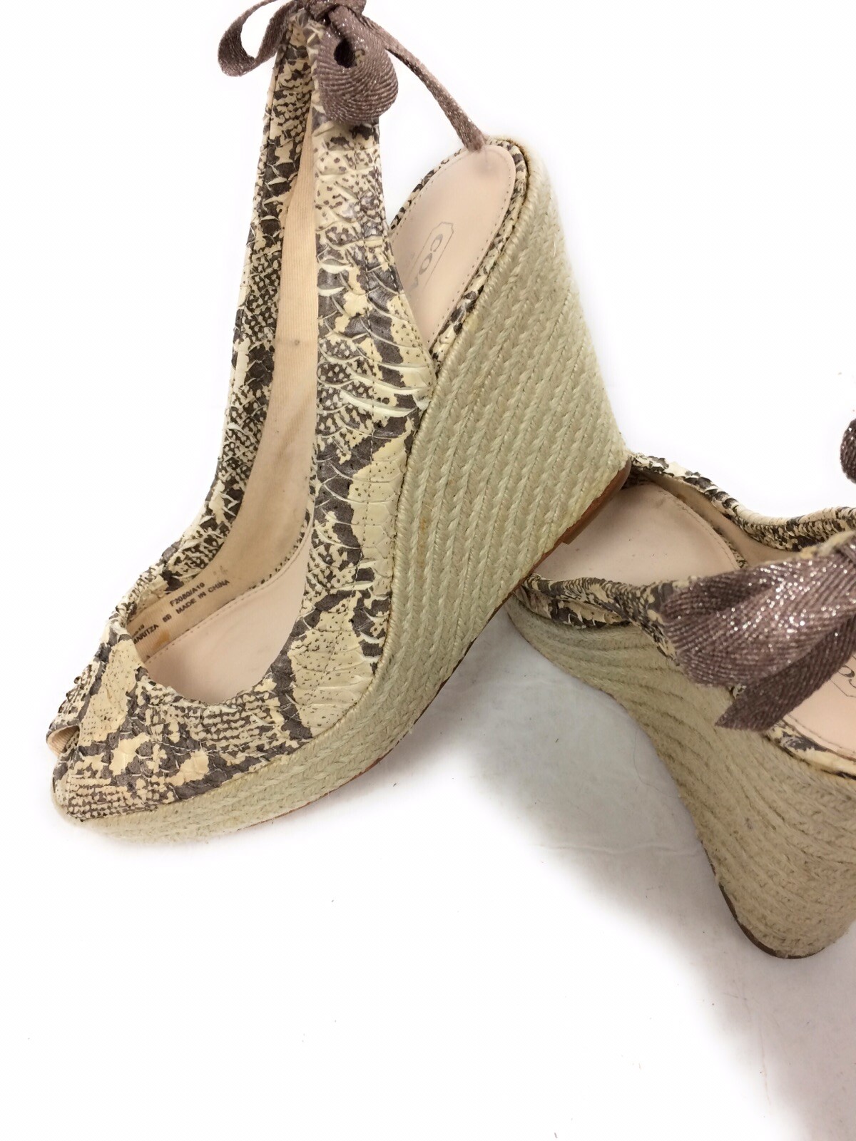 Coach Maritza Python Leather Espadrille Platform … - image 9