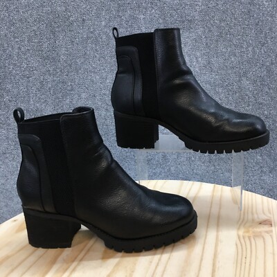 Mia Boots Womens 10 M Colten Ankle Booties Heels Black Faux