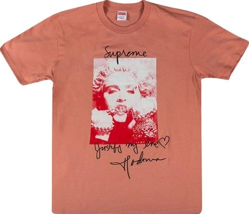 NEUF T shirt Supreme Madonna Tee Terra Cotta FW18 2018 taille M moyen